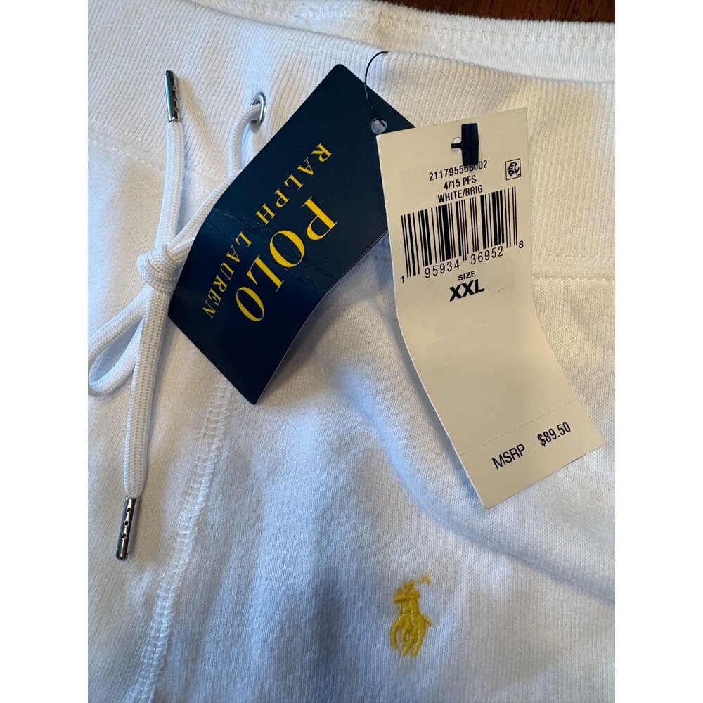 POLO Ralph Lauren Shorts Womens XXL Sweat White All Over Logo Drawstring NWT $89 - Picture 3 of 11